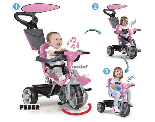 TRICICLO EVOLUTIVO FEBER BABY PLUS MUSIC PINK image number 0