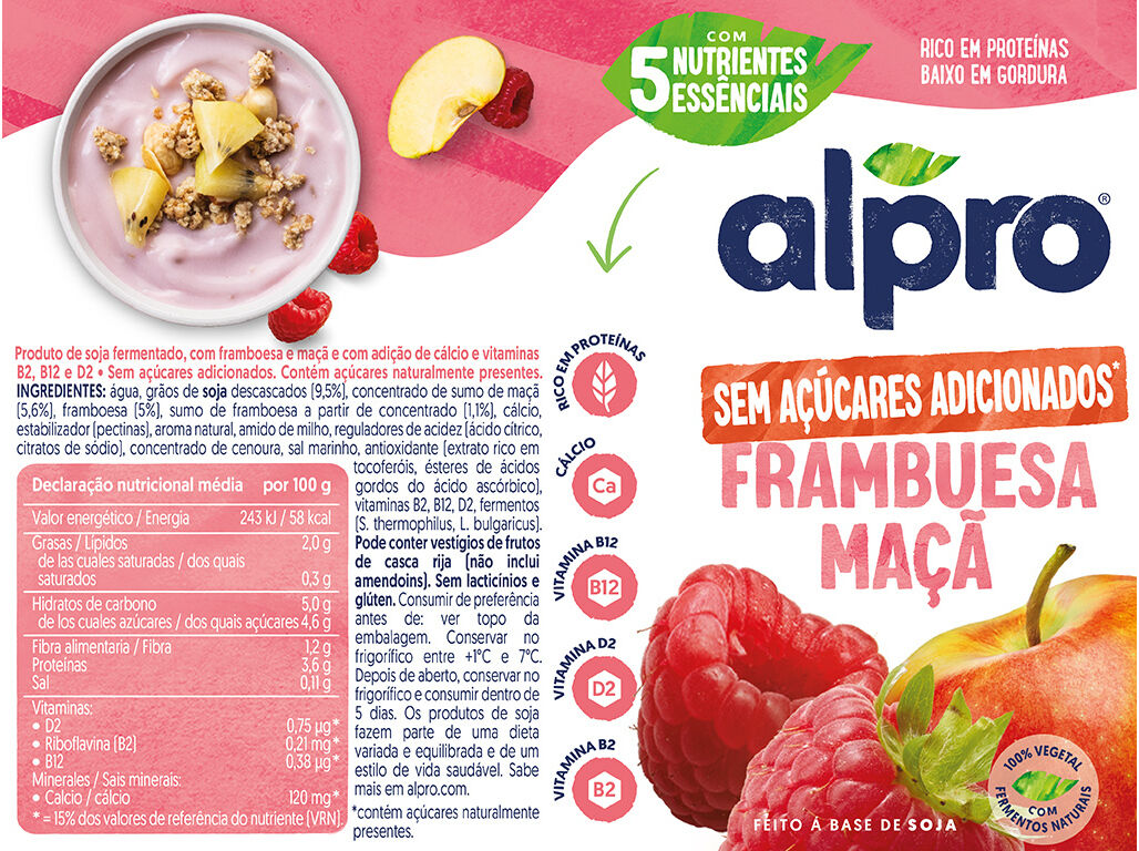 YOFU ALPRO FRAMBOESA MA&Ccedil;A 400G image number 1