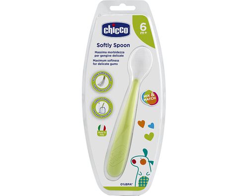 COLHER CHICCO SILICONE VERDE +6MESES 1UN image number 0