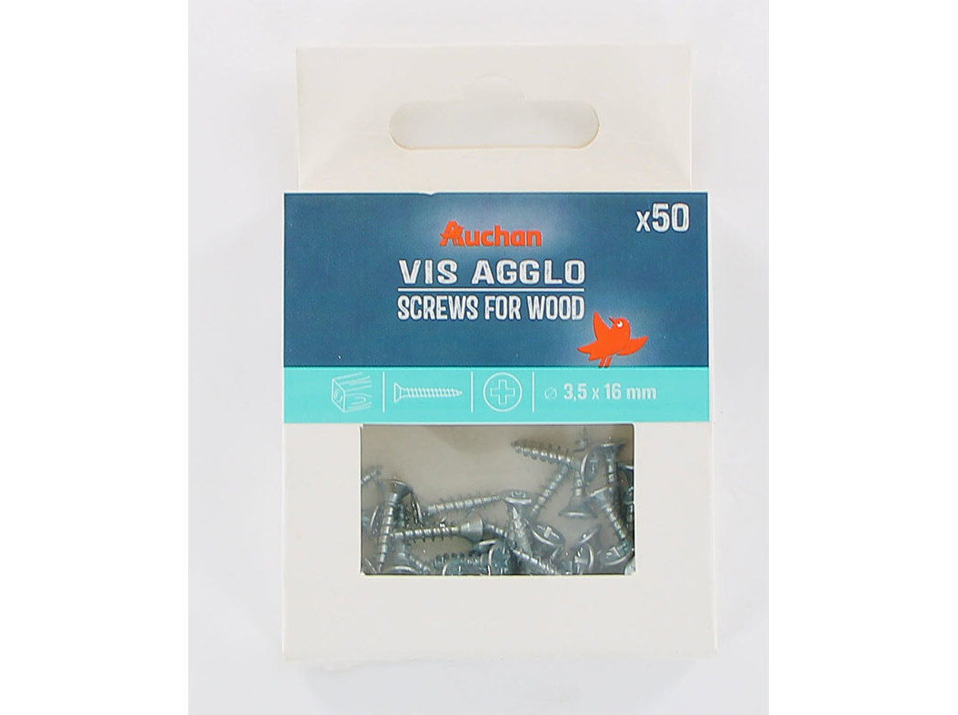 PARAFUSO PARA MADEIRA AUCHAN 50 PE&Ccedil;AS 3.5X16MM image number 0