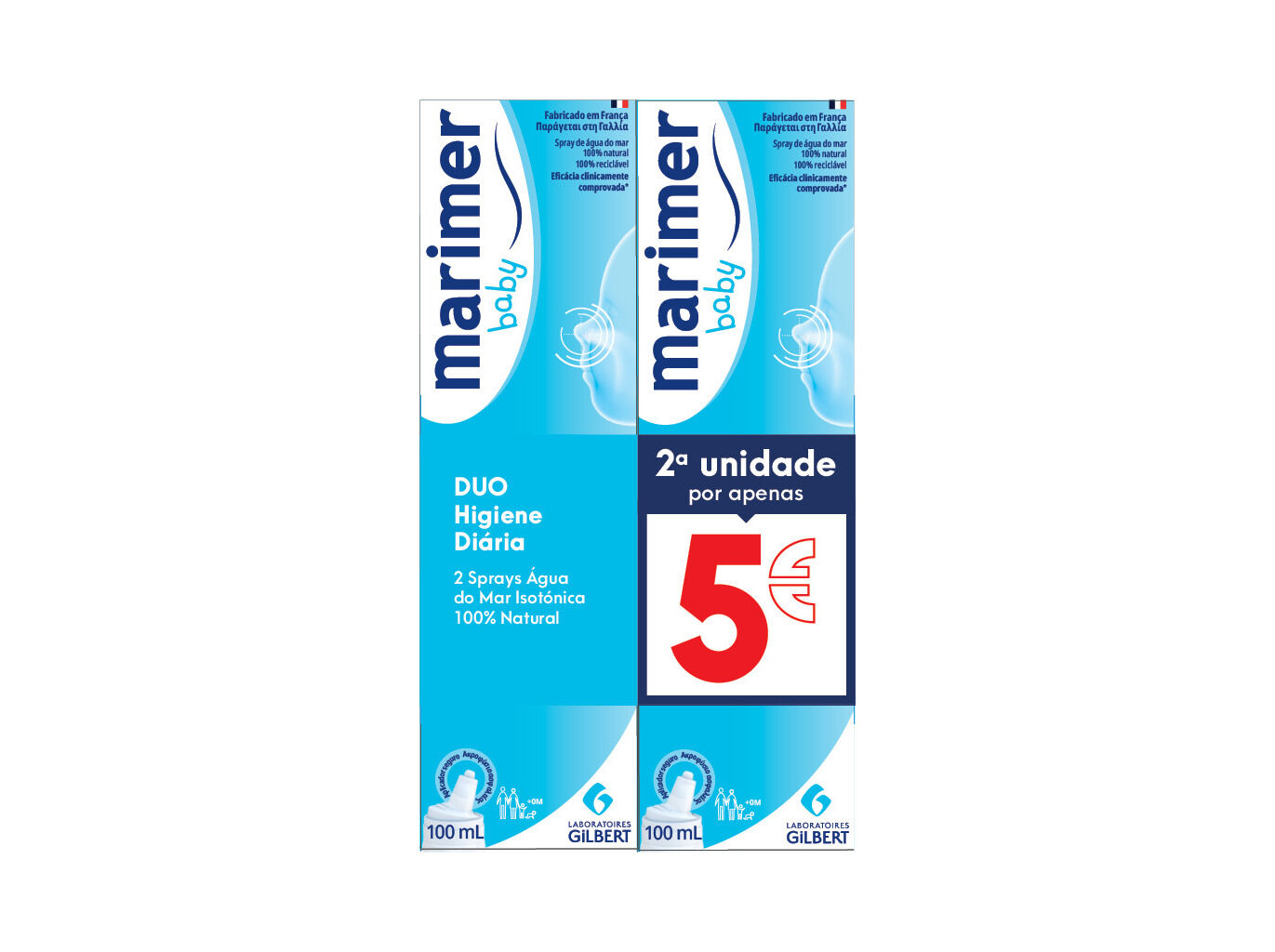 PACK SPRAY NASAL MARIMER BABY ISOT&Oacute;NICA DM 2X100ML image number 0