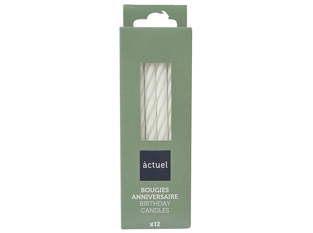VELAS DE ANIVERS&Aacute;RIO ACTUEL BRANCO PACK 12 UNIDADES