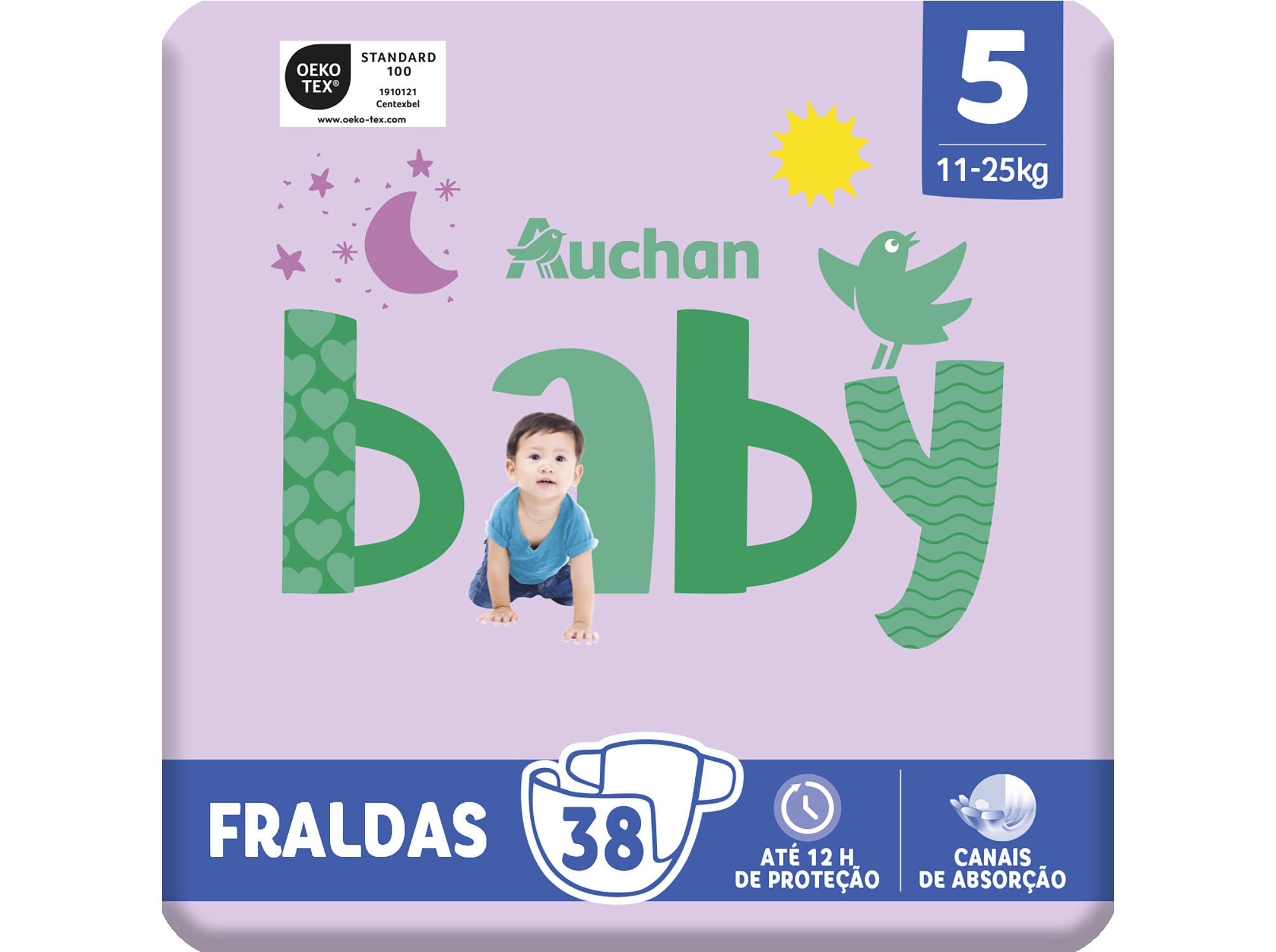 FRALDAS AUCHAN BABY T5 11-25KG 38UN image number 0