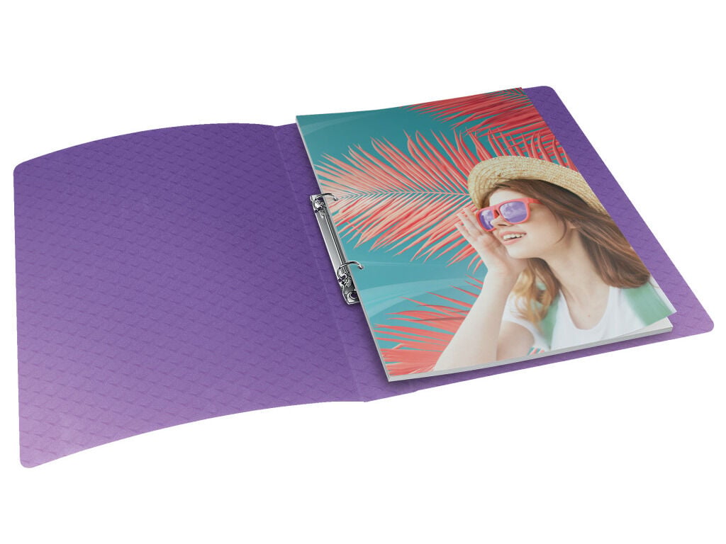 PASTA PLASTICO ESSELTE COLOUR BREEZE 2 ARGOLAS LAVANDA 25MM image number 1