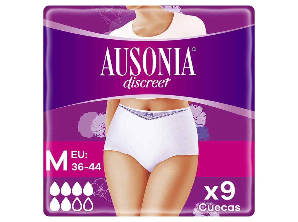 CUECAS INCONTIN&Ecirc;NCIA PLUS TAMANAHO M&Eacute;DIO AUSONIA DISCREET 9 UN