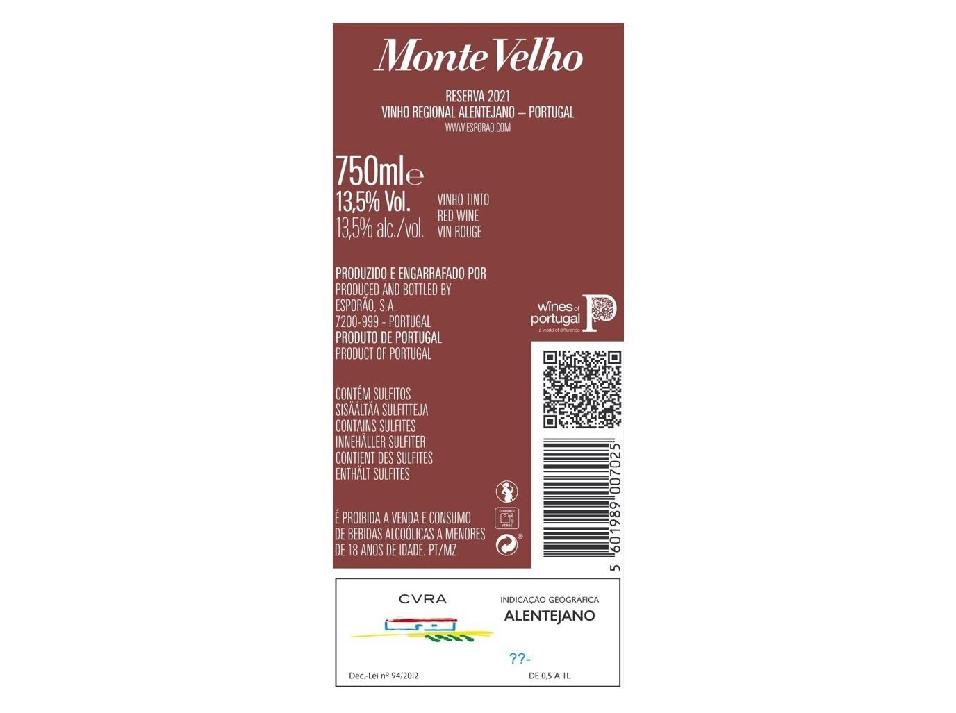 VINHO TINTO MONTE VELHO RESERVA MAGNUM ALENTEJO 1.5L image number 1