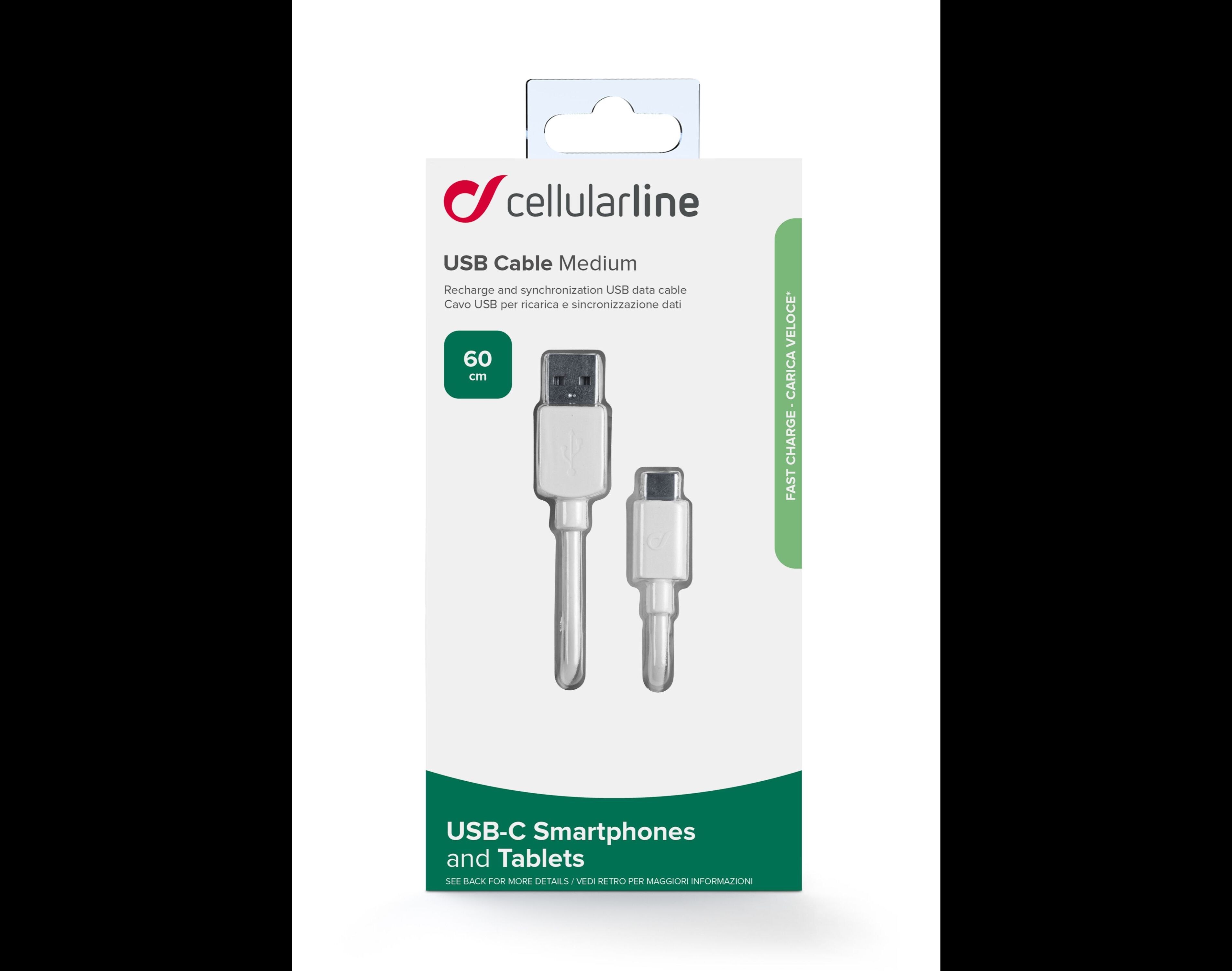 CABO USB TYPE C CELLULARLINE BRANCO 60CM image number 0