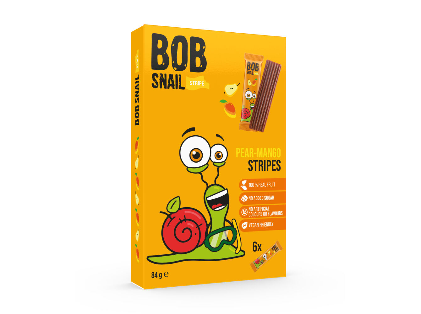 TIRAS DE FRUTA BOB SNAIL PERA E MANGA 84 G image number 0