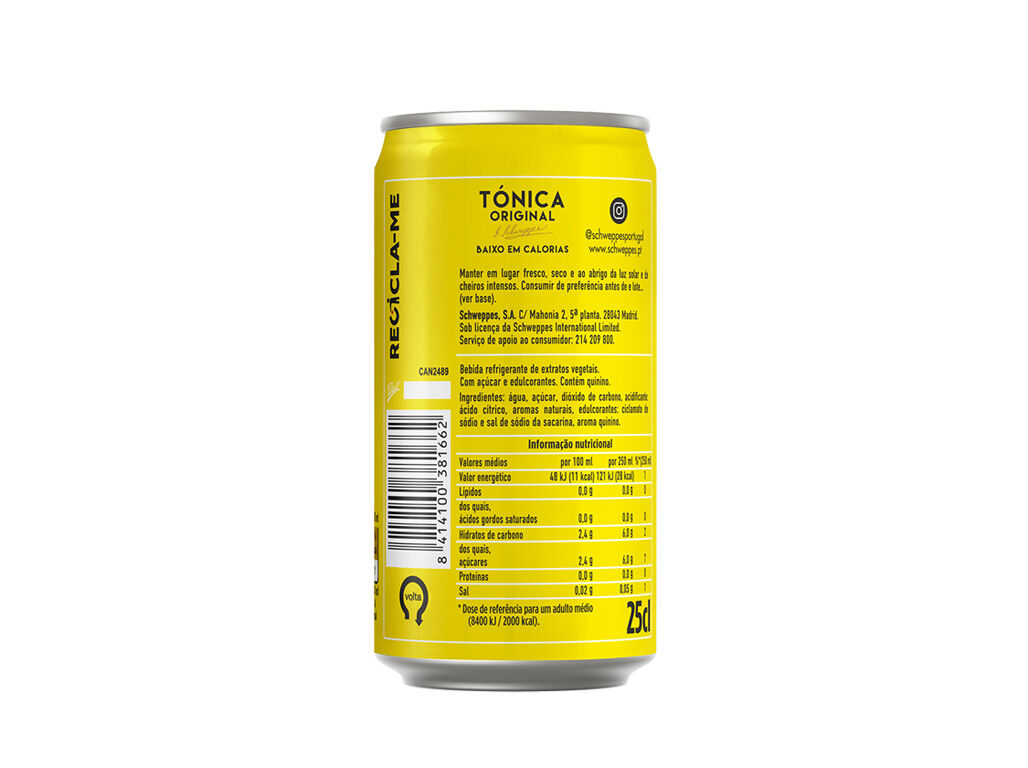 &Aacute;GUA T&Oacute;NICA SCHWEPPES LATA 0.25L (SDR) image number 1