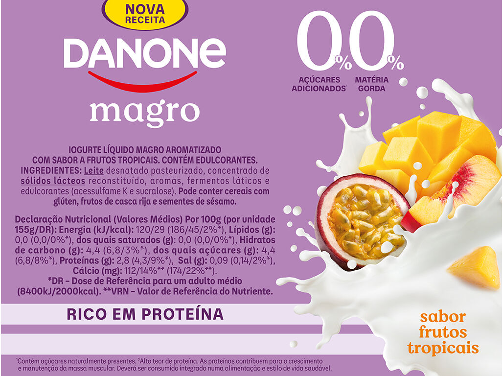 IOGURTE MAGRO L&Iacute;QUIDO DANONE TROPICAL 4X155GR image number 1