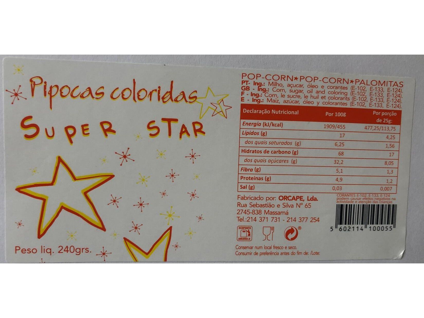 PIPOCAS SUPER STAR COR 240 G image number 1