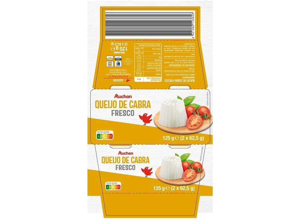 QUEIJO FRESCO AUCHAN CABRA 125G (2X62.5G) image number 2