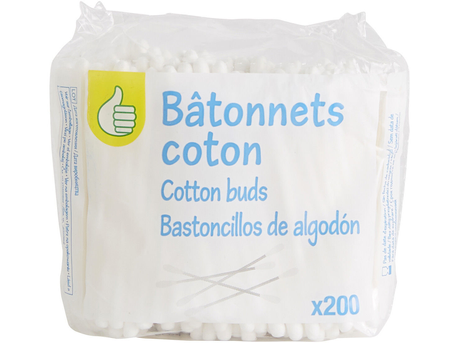 cotonetes polegar 100% algodão 200un