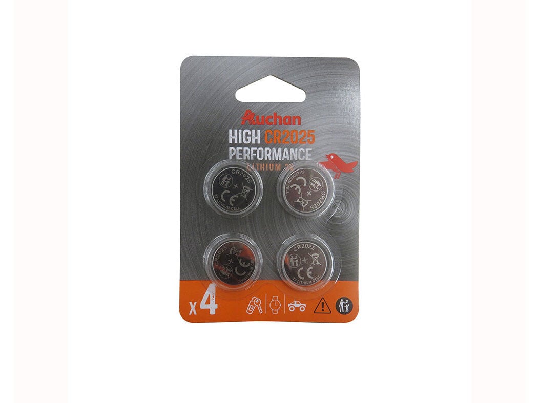 PILHAS CR2025 PREMIUM AUCHAN LITIO 4 UNIDADES image number 0