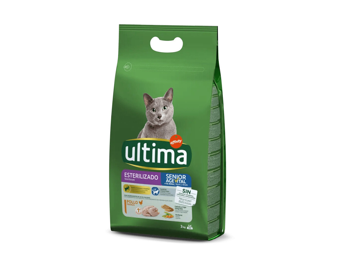 RA&Ccedil;&Atilde;O PARA GATO ULTIMA ESTERILIZADO S&Eacute;NIOR COM FRANGO 3KG image number 0