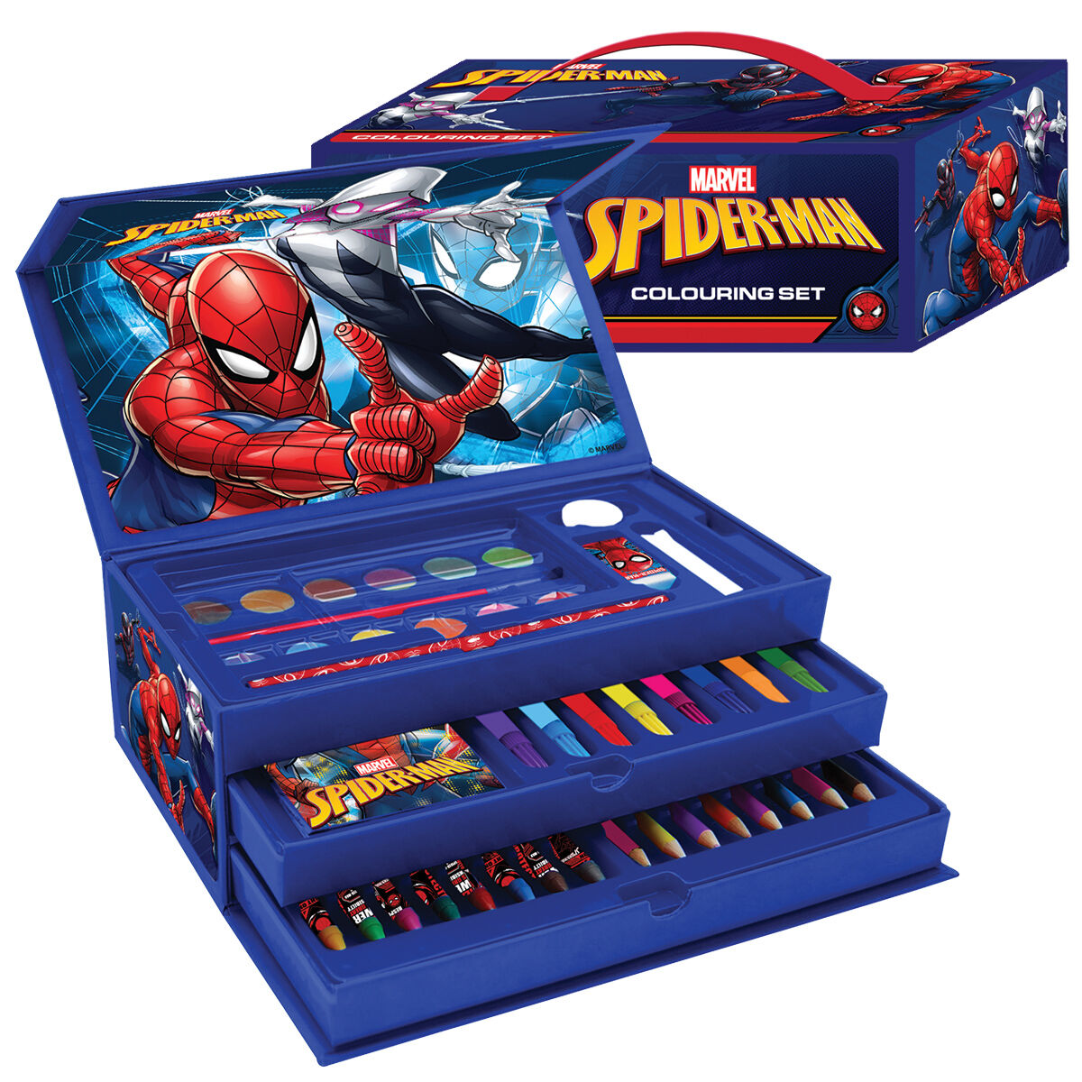 CONJUNTO DE ACESS&Oacute;RIOS PARA PINTAR SPIDER-MAN COM 3 N&Iacute;VEIS 52 PE&Ccedil;AS image number 1