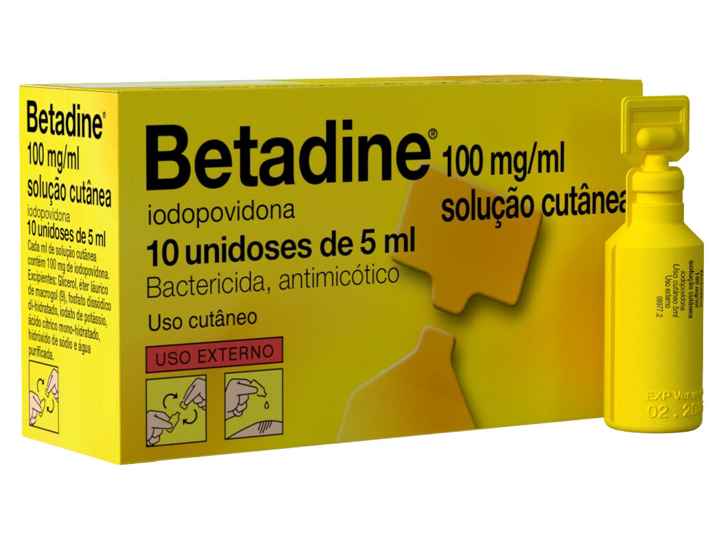 SOLU&Ccedil;&Atilde;O BETADINE D&Eacute;RMICA 100MG/ML 10X5ML