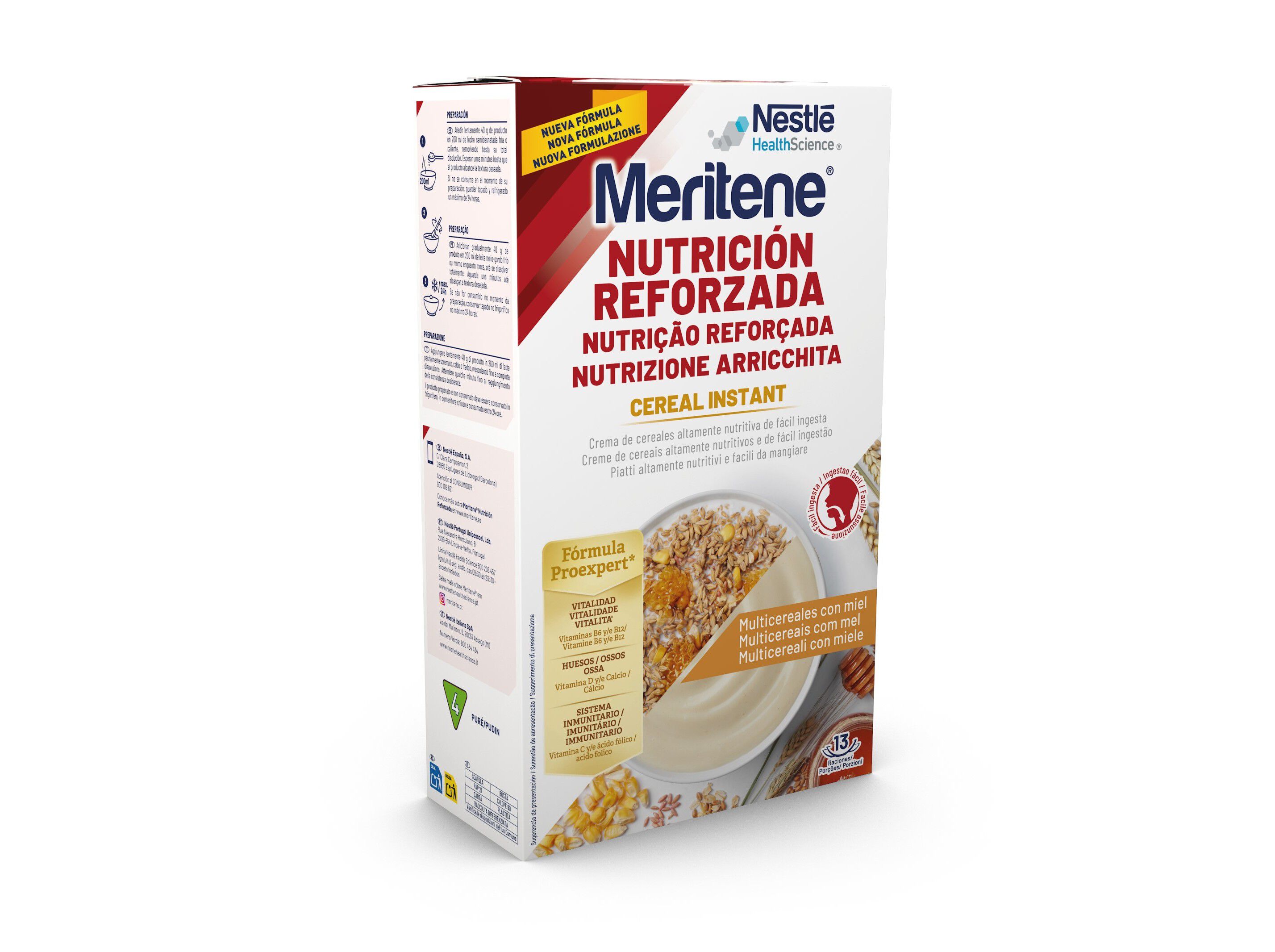 CEREAL MERITENE INSTANT MULTICEREAIS E MEL 520G image number 0