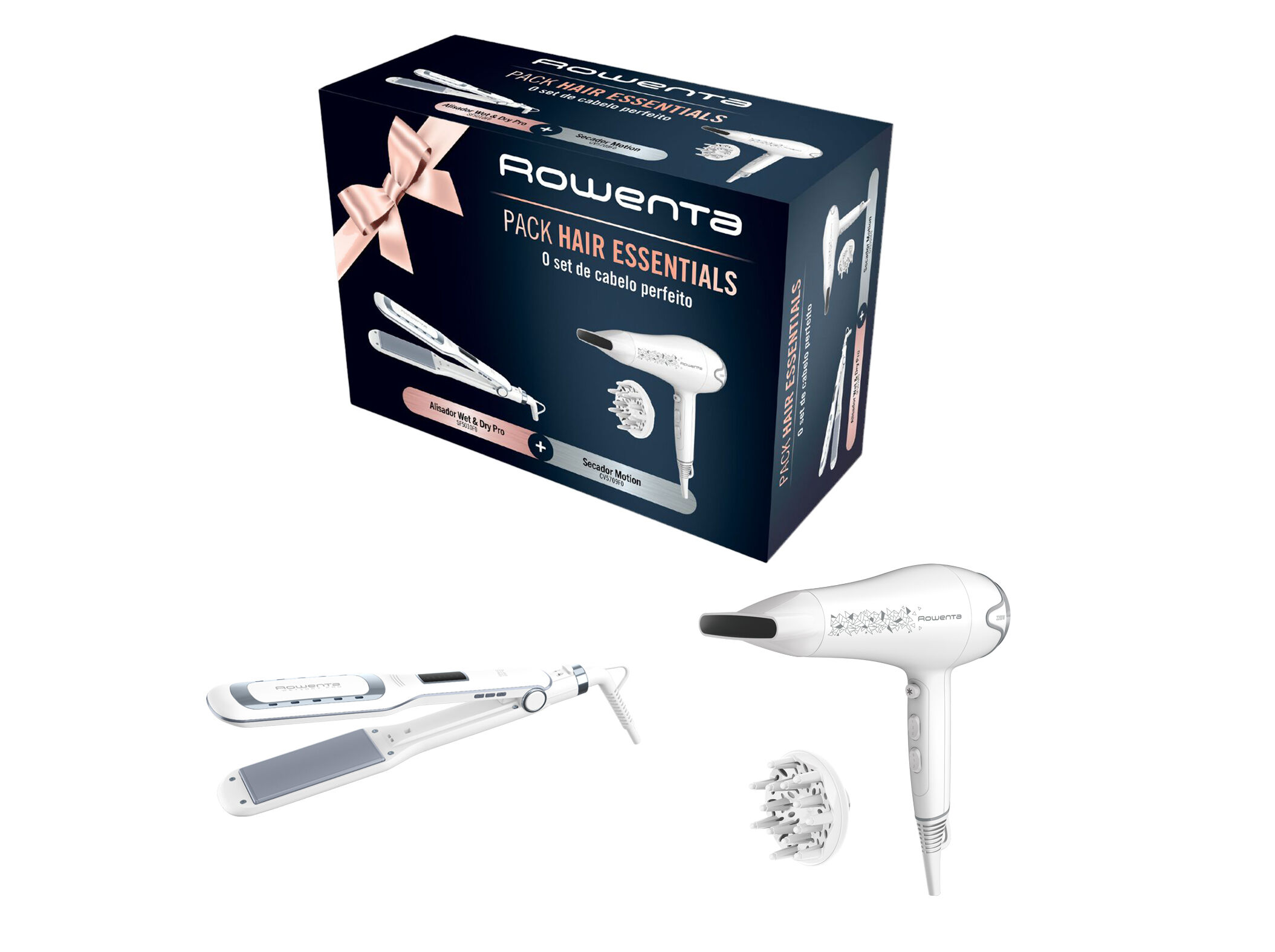PACK HAIR ESSENTIALS SECADOR + ALISADOR ROWENTA SF5010+CV5709