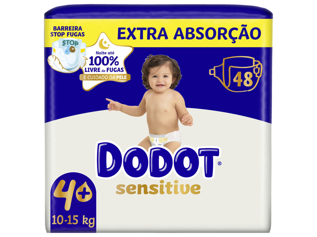 FRALDAS DODOT SENSITIVE EXTRA T4 10-15 KG 48UN