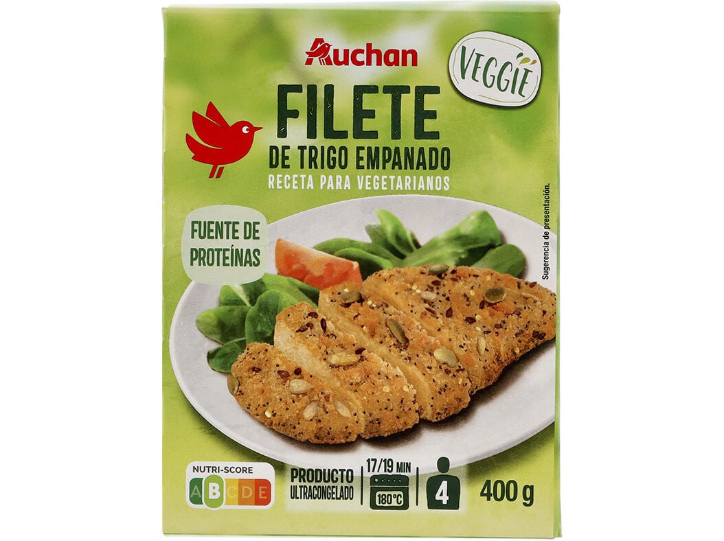 FILETE DE TRIGO AUCHAN PANADO RECEITA VEGETARIANA 400G