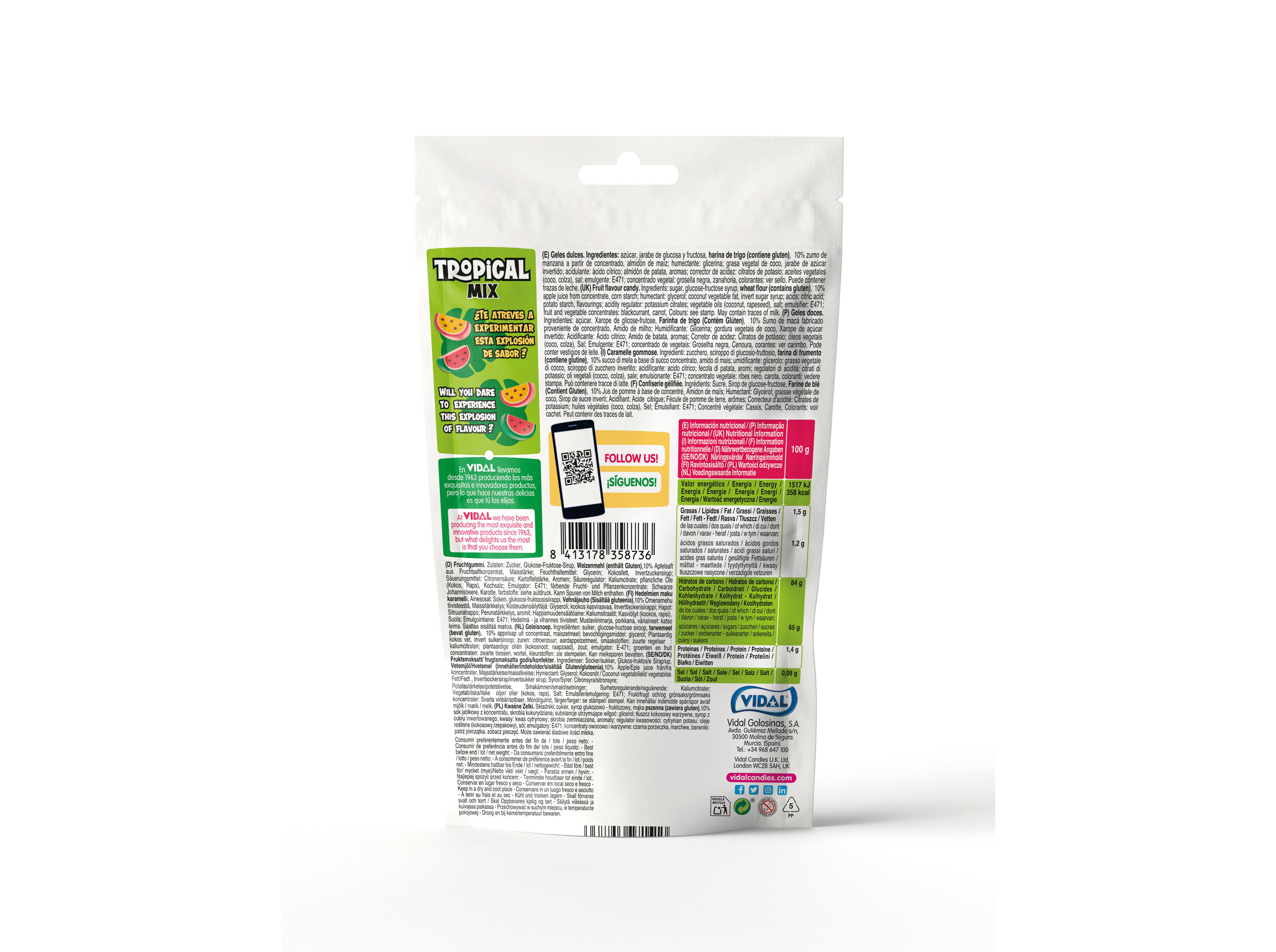 GOMAS VIDAL TROPICAL MIX 180G image number 1