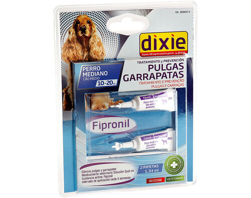 PIPETAS INSECTICIDAS DIXIE FIPRONIL SPOT ON CÃES 10 A 20KG 2X1.34ML image number 0