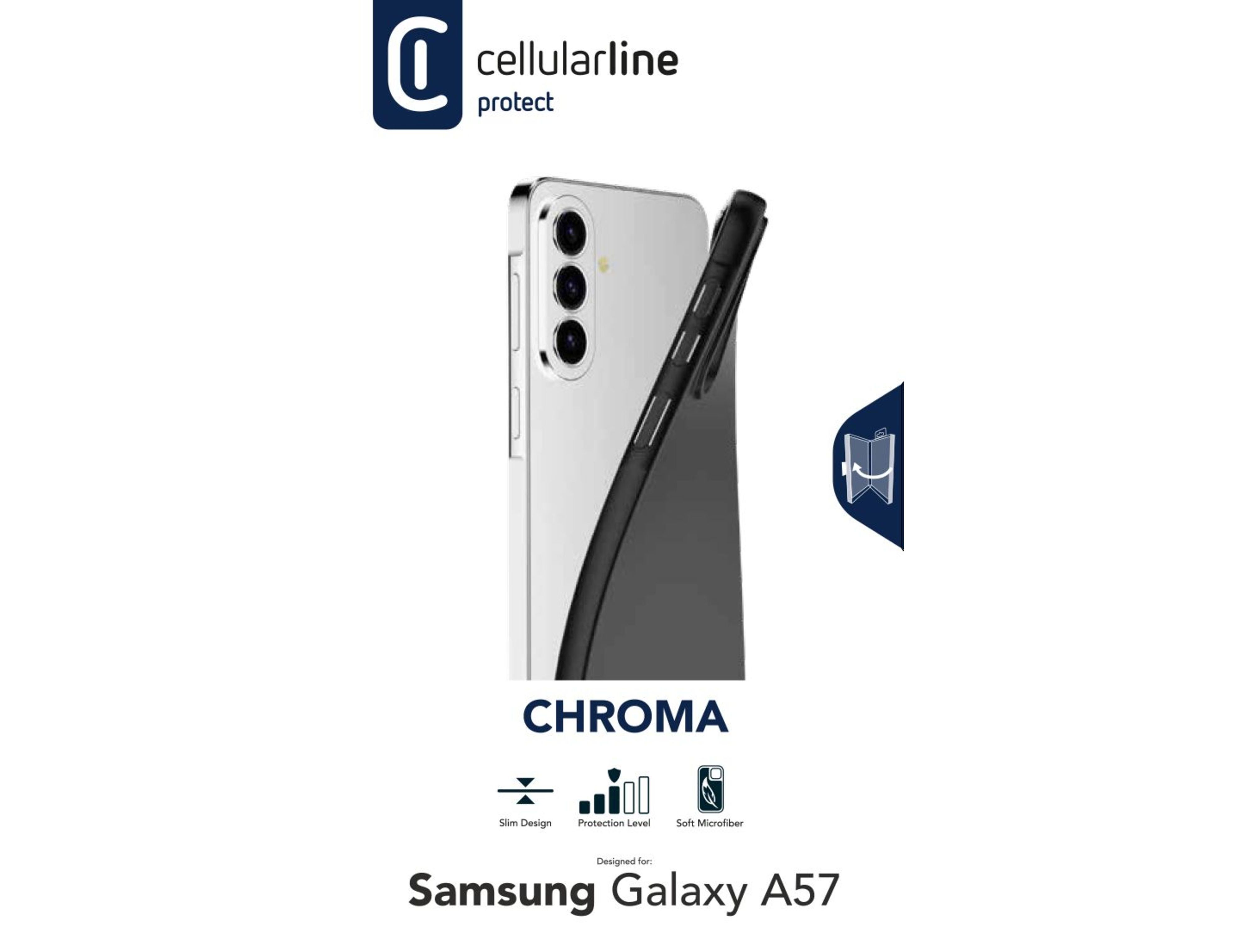 CAPA CHROMA CELLULARLINE SAMSUNG A57 PRETA image number 1