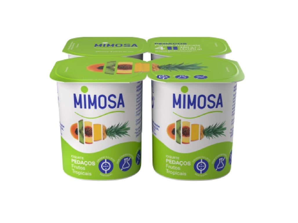 IOGURTE MIMOSA PEDA&Ccedil;OS FRUTOS TROPICAIS 4X120G image number 0