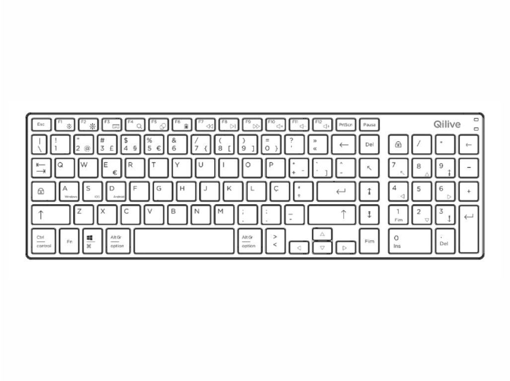 TECLADO SEM FIOS QILIVE Q.3493 PRETO image number 3