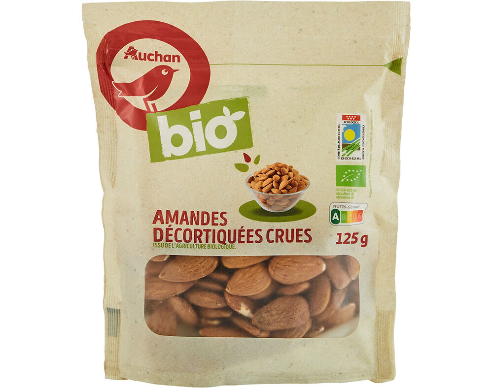 MIOLO DE AM&Ecirc;NDOA COM PELE AUCHAN BIO 125G