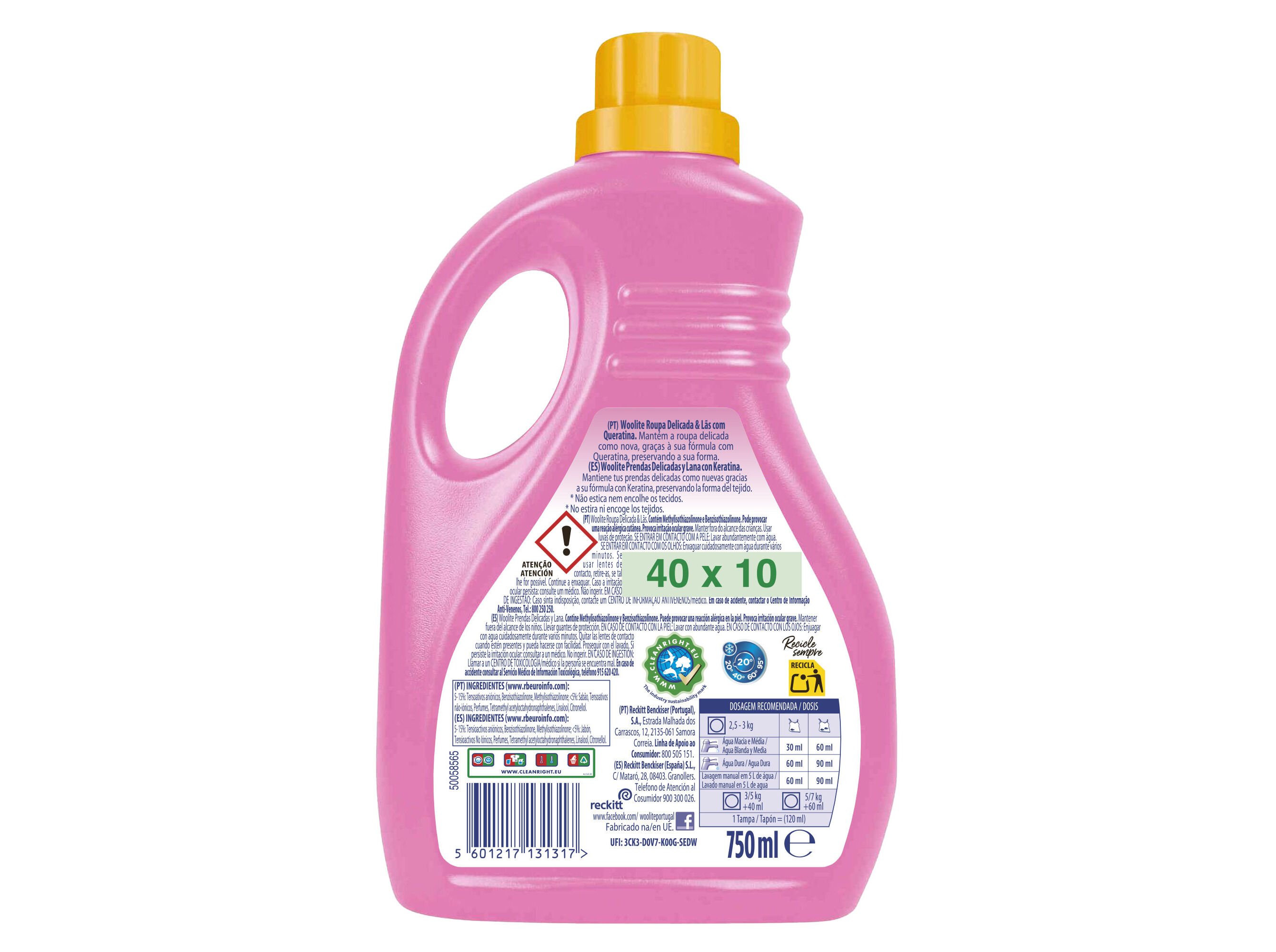 DETERGENTE ROUPA WOOLITE ROUPA DELICADA 25D image number 1