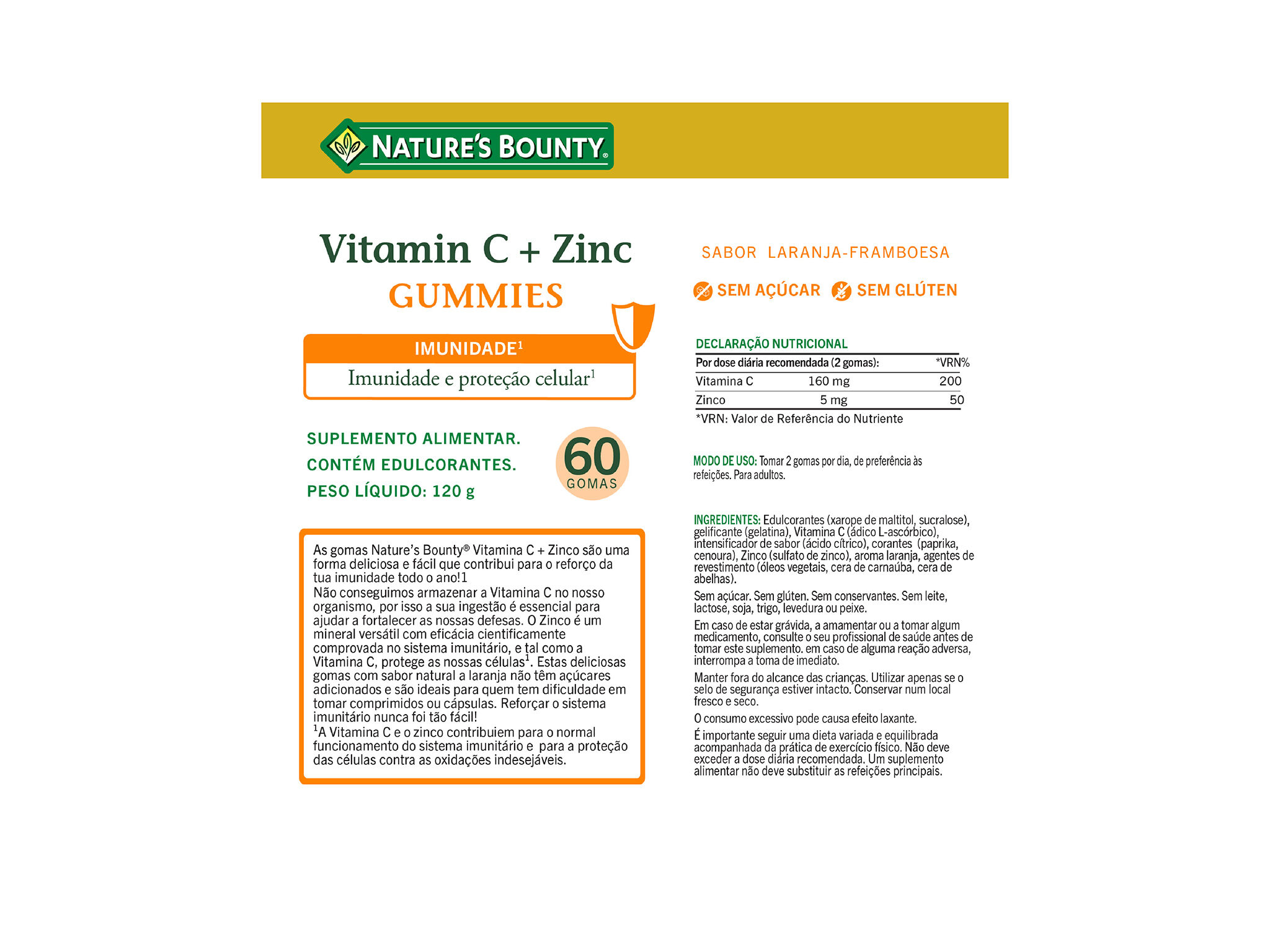 SUPLEMENTO NATURE?S BOUNTY VIT C+ZINCO 60 GOMAS image number 1
