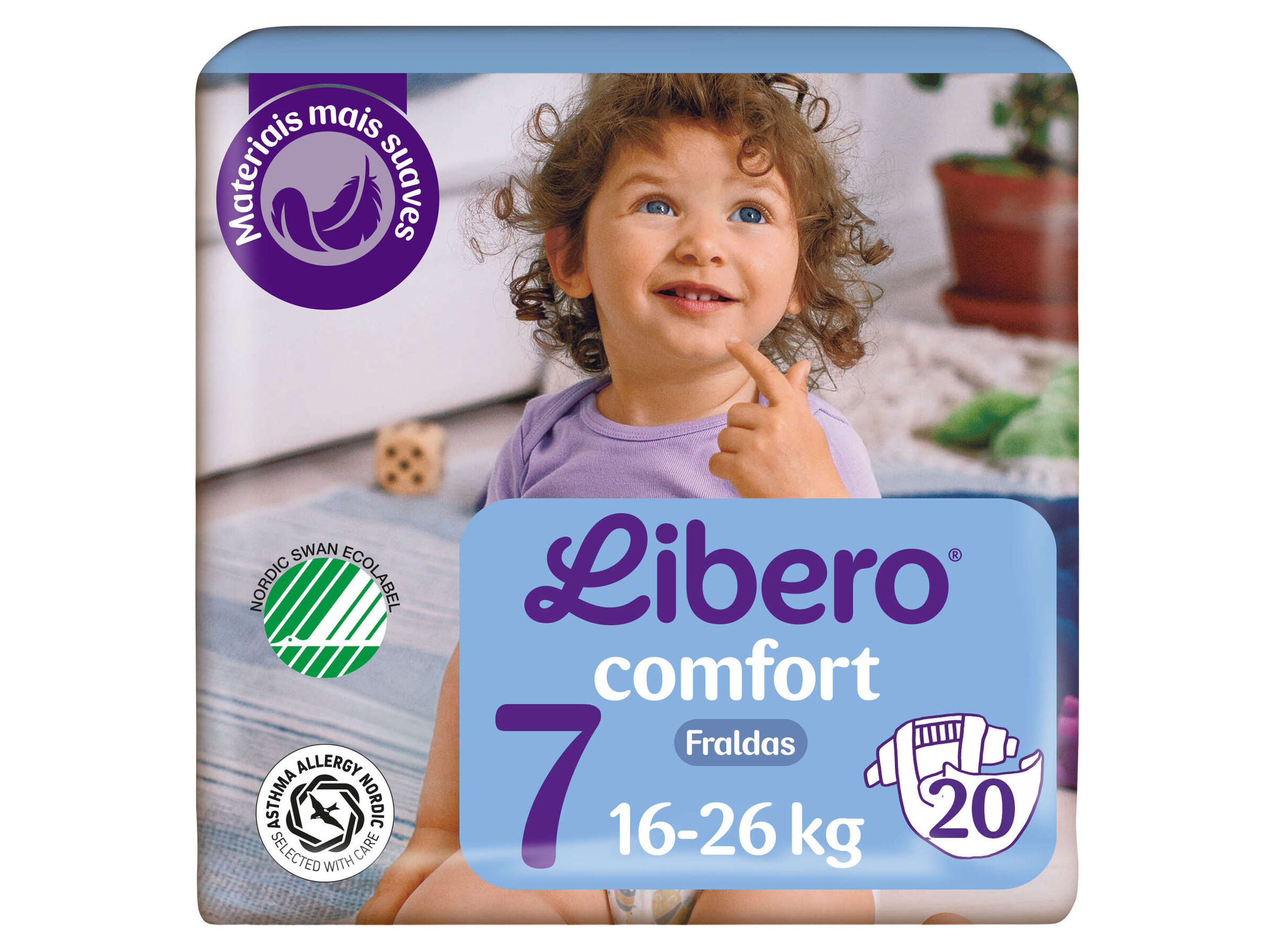 FRALDAS LIBERO COMFORT TAM 7 16-26KG 20UN