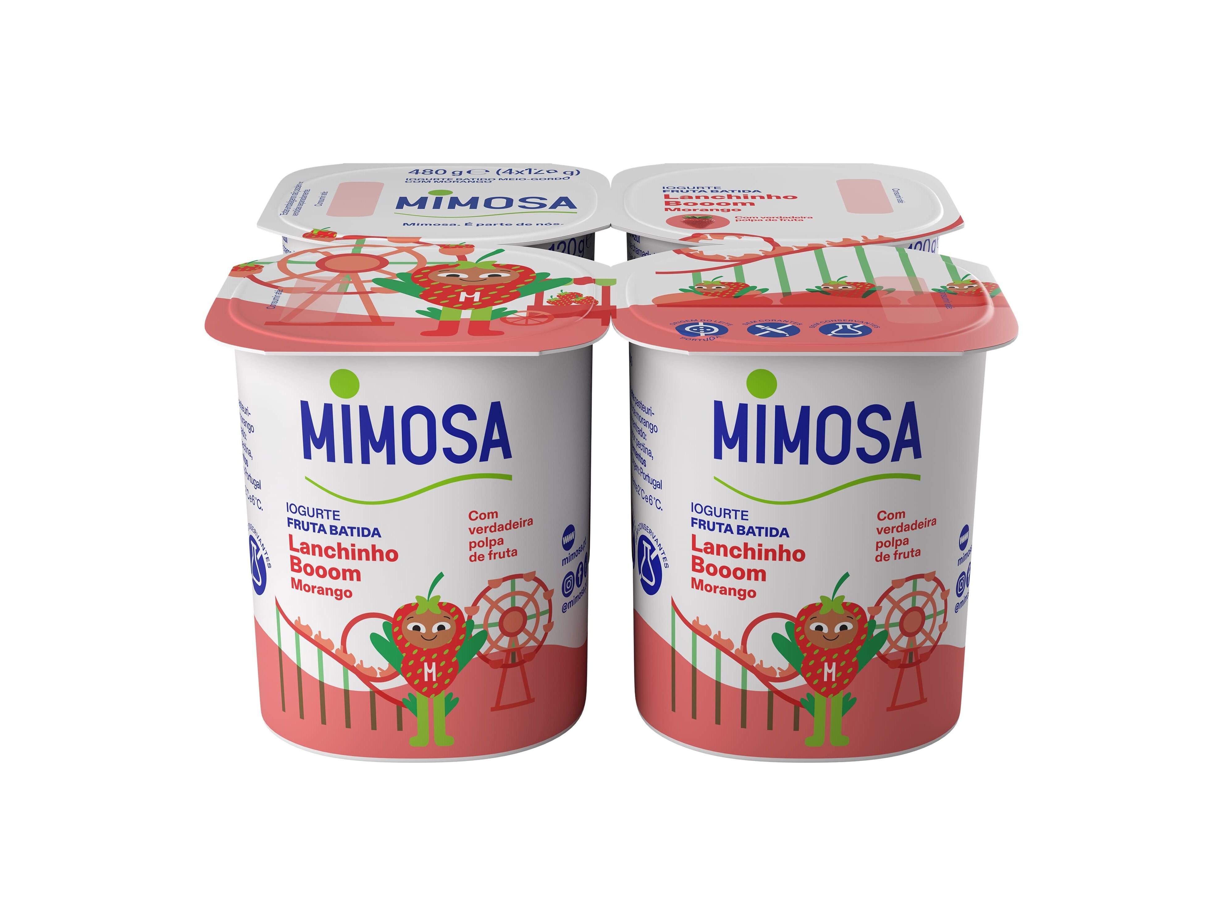 IOGURTE MIMOSA BATIDO POLPA MORANGO 4X120G image number 0