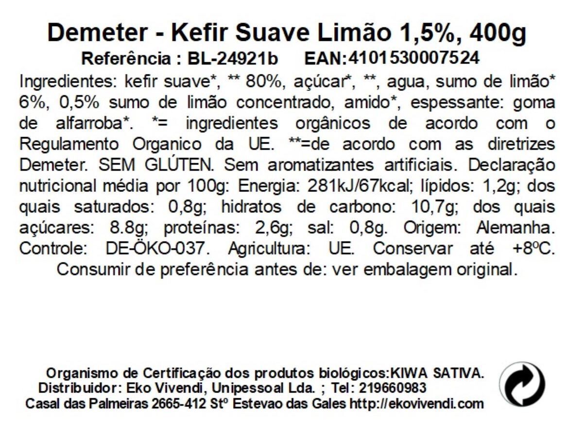 KEFIR BERCHTESGADENER LAND LIM&Atilde;O BIO 400ML image number 1