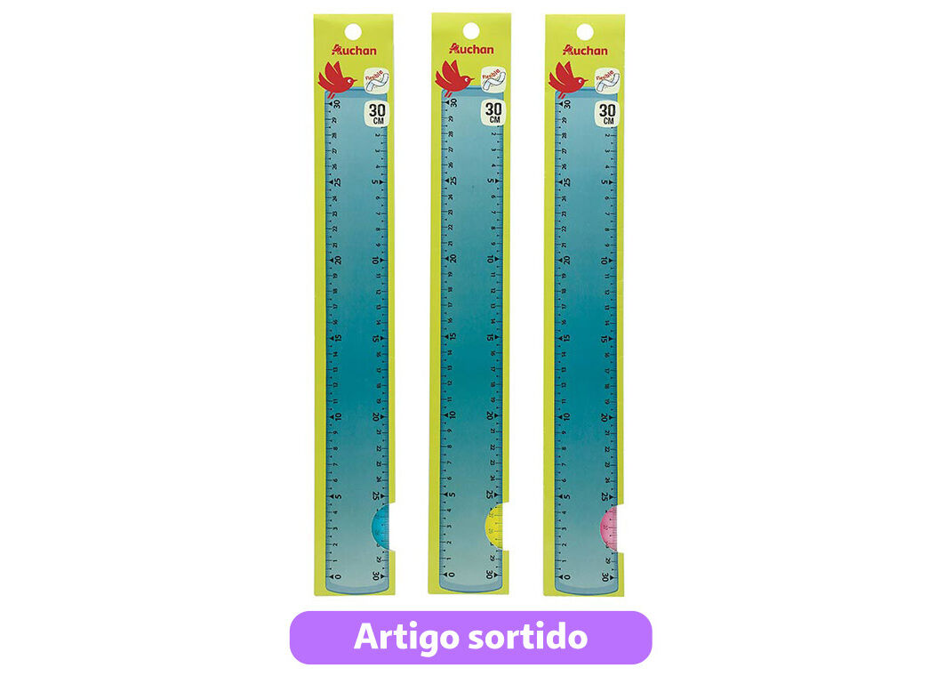 R&Eacute;GUA FLEX&Iacute;VEL AUCHAN 30CM CORES SORTIDAS image number 1