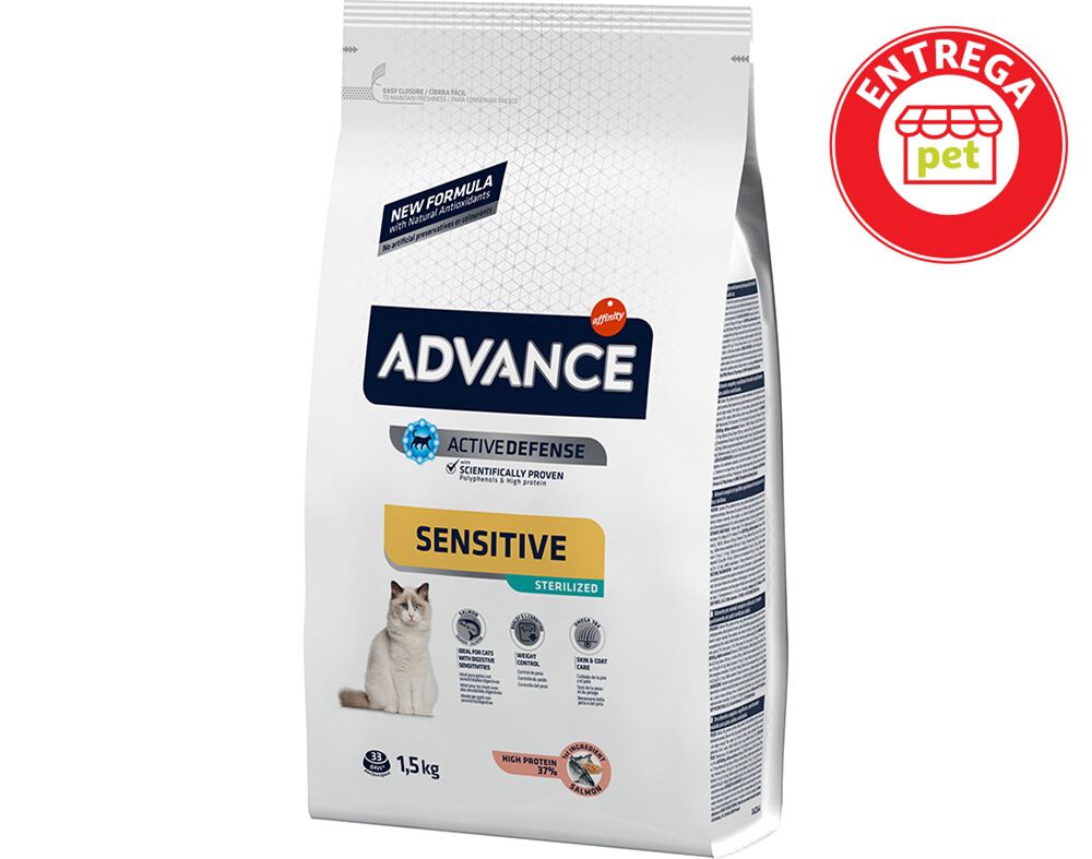 RA&Ccedil;&Atilde;O PARA GATO ADVANCE ESTERILIZADO COM SALM&Atilde;O 750+750G image number 1