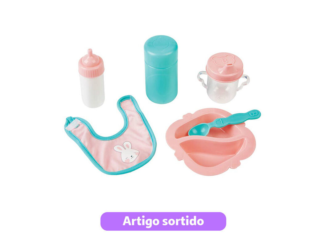 BONECO BEB&Eacute; COM ACESS&Oacute;RIOS DE ALIMENTA&Ccedil;&Atilde;O ONE TWO FUN 30CM MODELOS SORTIDOS image number 2