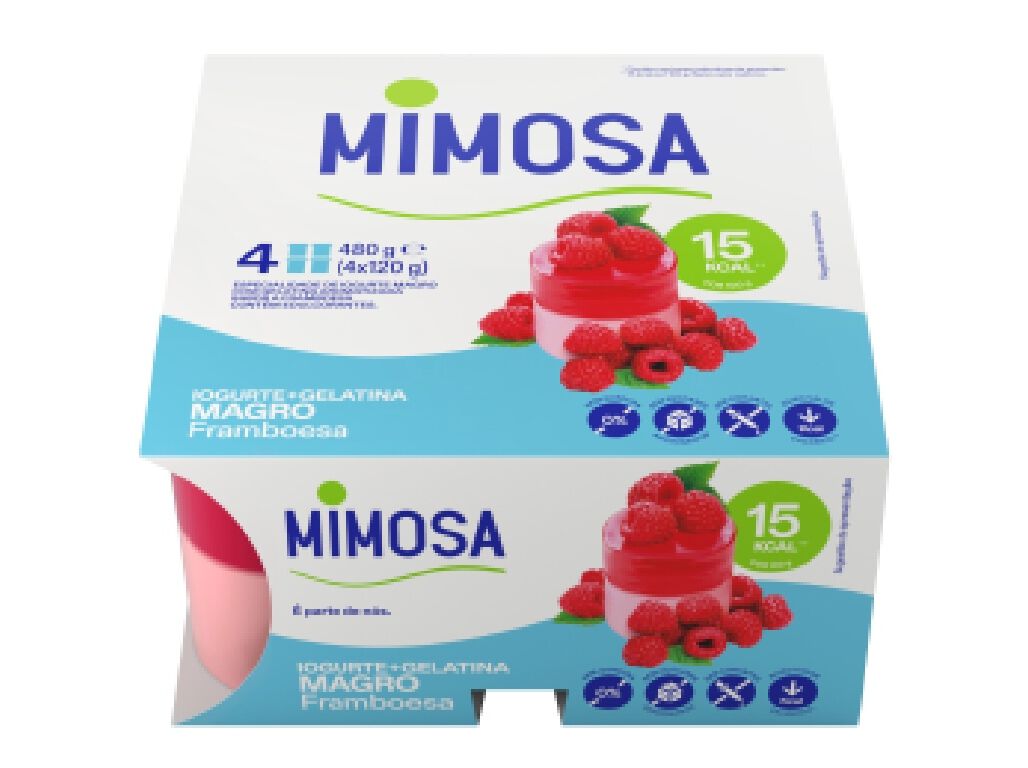 GELATINA MIMOSA COM IOGURTE MAGRO COM SABOR A FRAMBOESA 4X120G image number 1