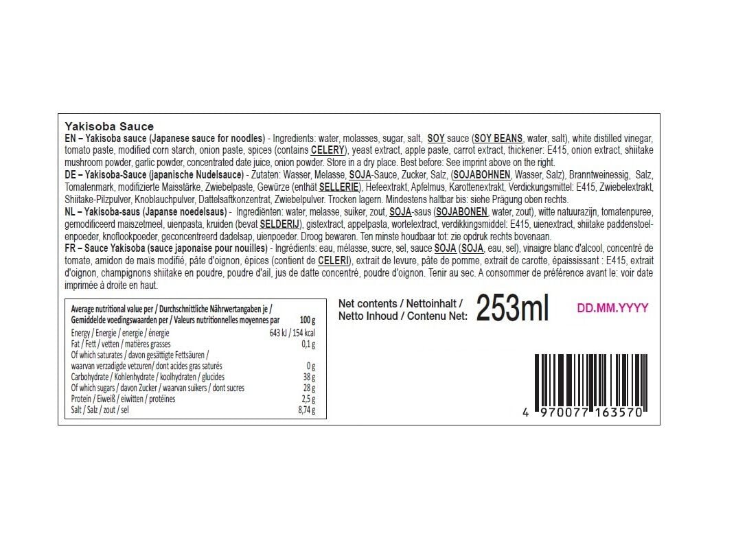 MOLHOS OTAFUKU YAKISOBA 253ML (300G) image number 1