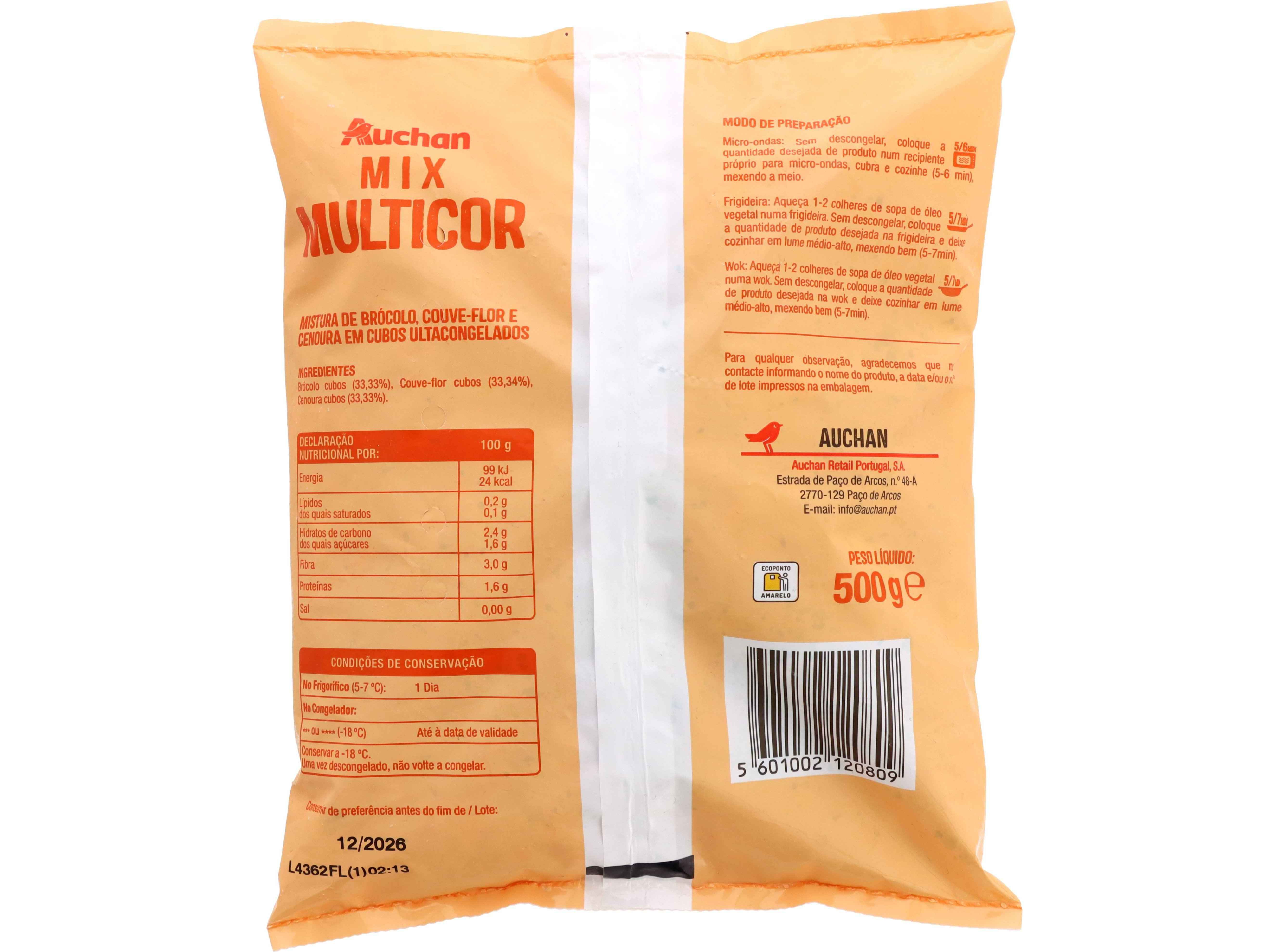 RICED VEGGIES MIX MULTICOR AUCHAN 500G image number 1