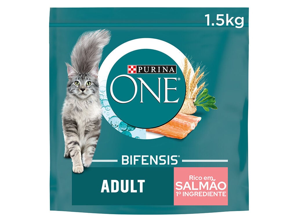 RA&Ccedil;&Atilde;O PARA GATO PURINA ONE COM SALM&Atilde;O E ARROZ 1.5KG image number 0