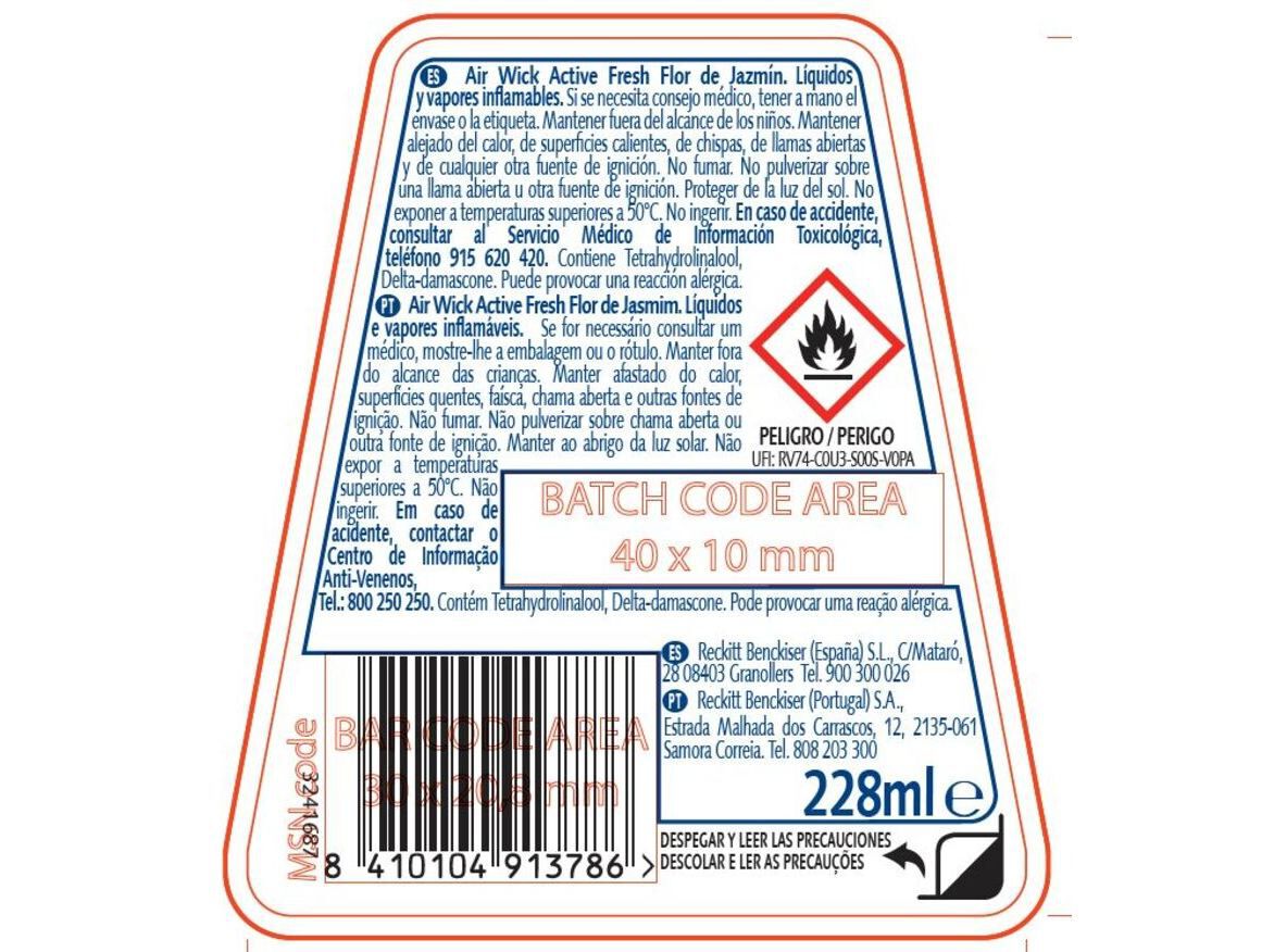 AMBIENTADOR RECARGA AIR WICK ACTIVE FRESH JASMIM 224 ML image number 1