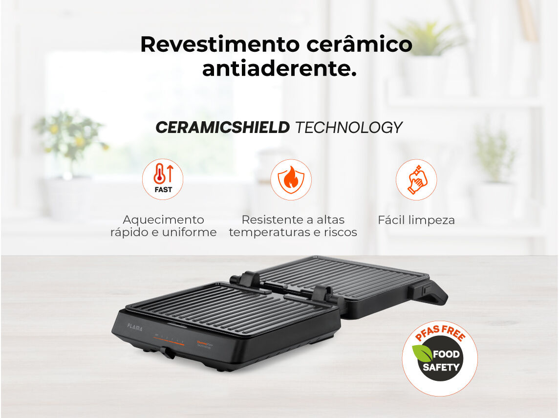 GRELHADOR DE PLACAS FLAMA 4586FL 2000W image number 3