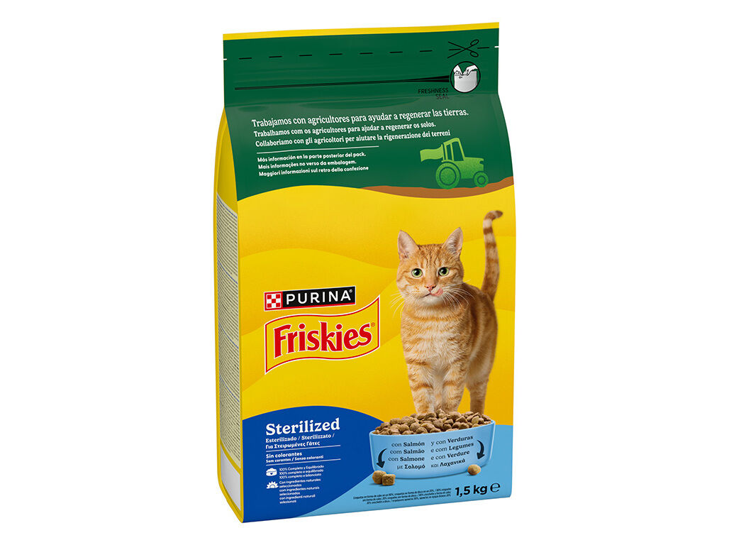 RA&Ccedil;&Atilde;O PARA GATO FRISKIES ESTERILIZADO COM SALM&Atilde;O 1.5KG image number 1