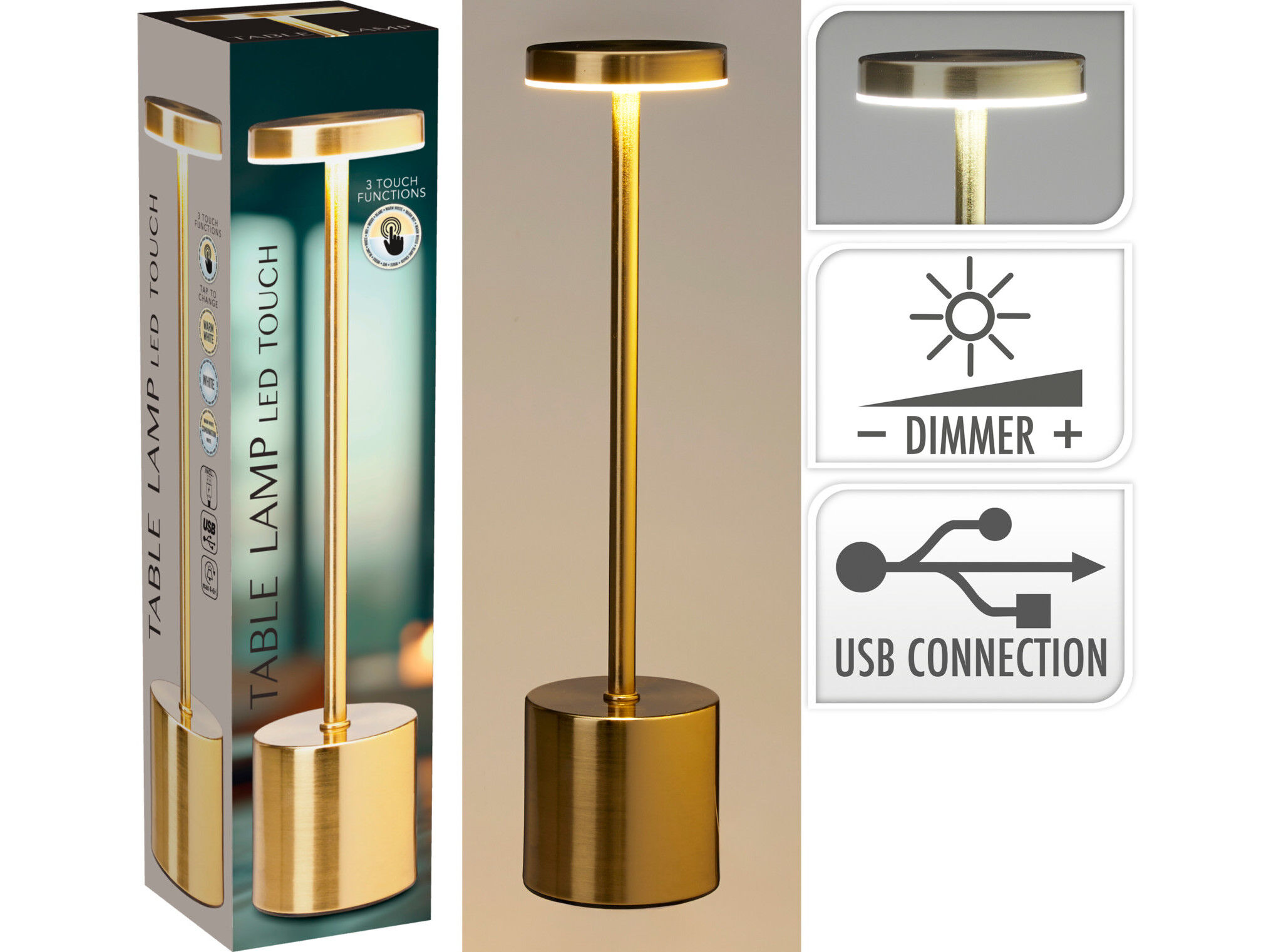 CANDEEIRO DOURADO 8X8X34.2CM image number 1