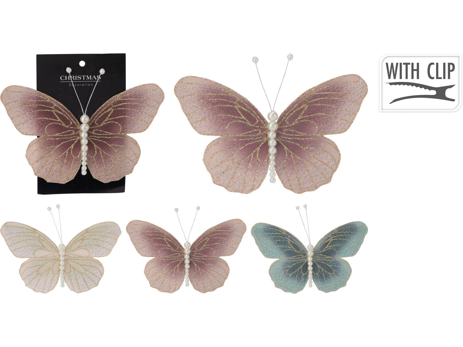 BORBOLETA COM CLIP 18CM CORES SORTIDAS image number 1