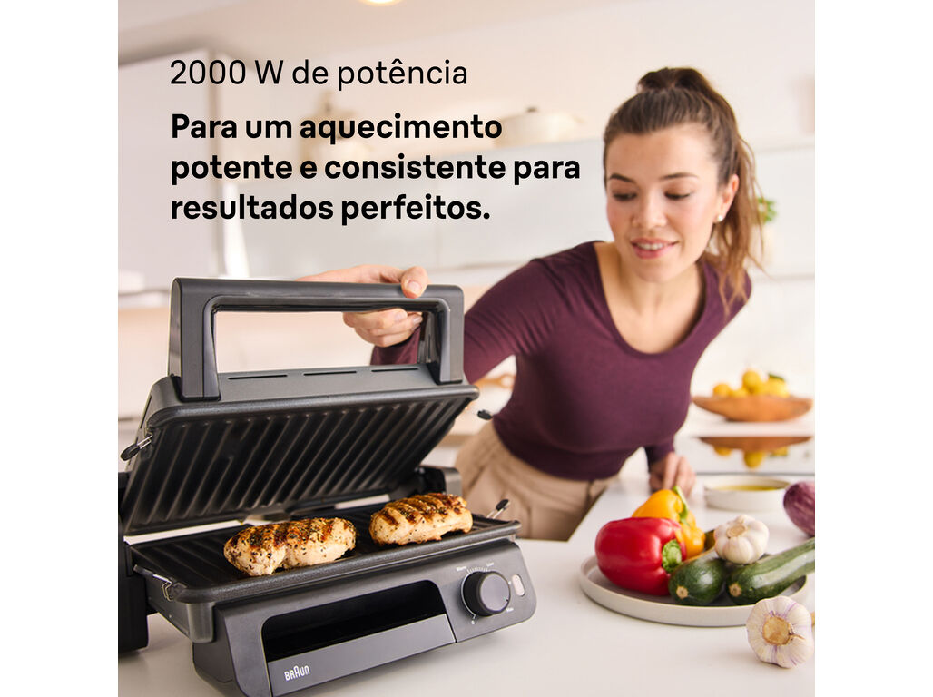 GRELHADOR DE PLACAS BRAUN CG5010IGY 2000W image number 6