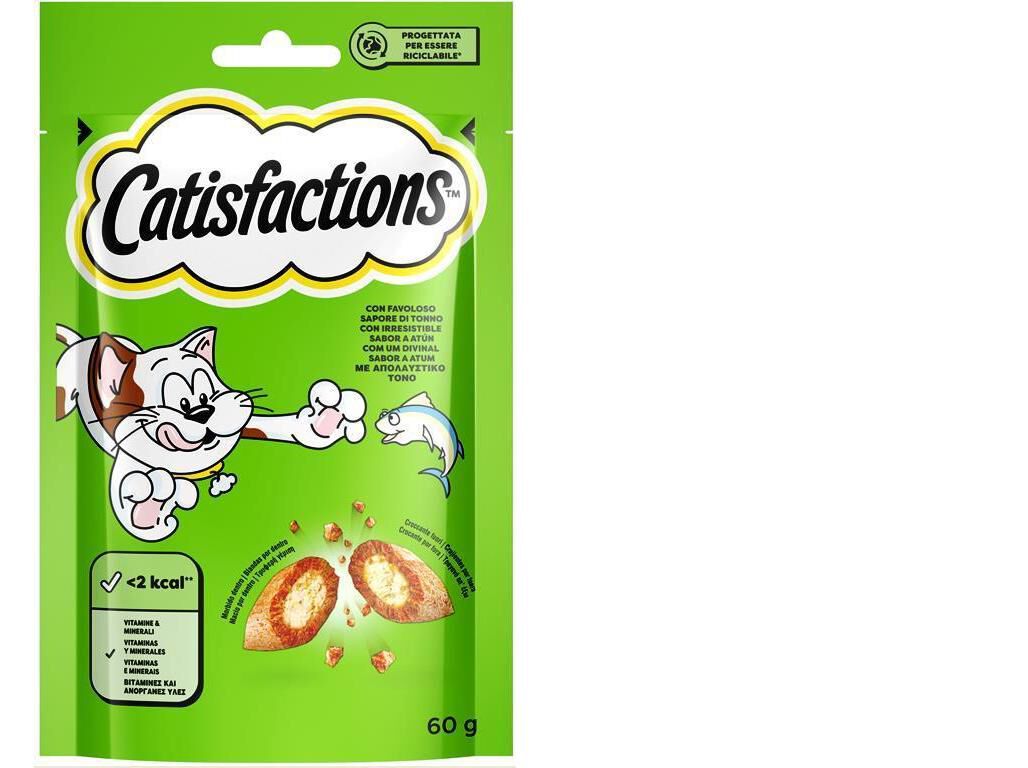 SNACKS PARA GATO CATISFACTIONS COM ATUM 60G